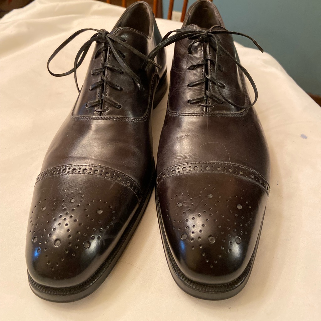 To Boot Black Leather Cap Toe Hand Made Oxfords Men’s 10 Worn Once!